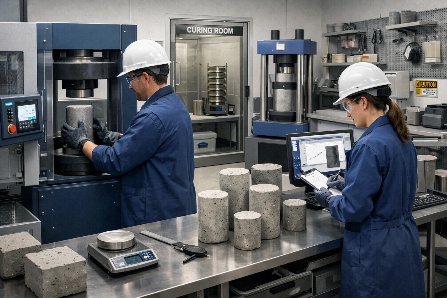 Concrete quality control laboratory